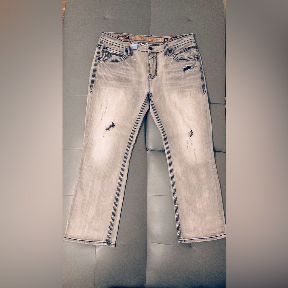 42x32  Rock Revival “Jarvis” Slim-Straight Jeans Great condition from cleaners